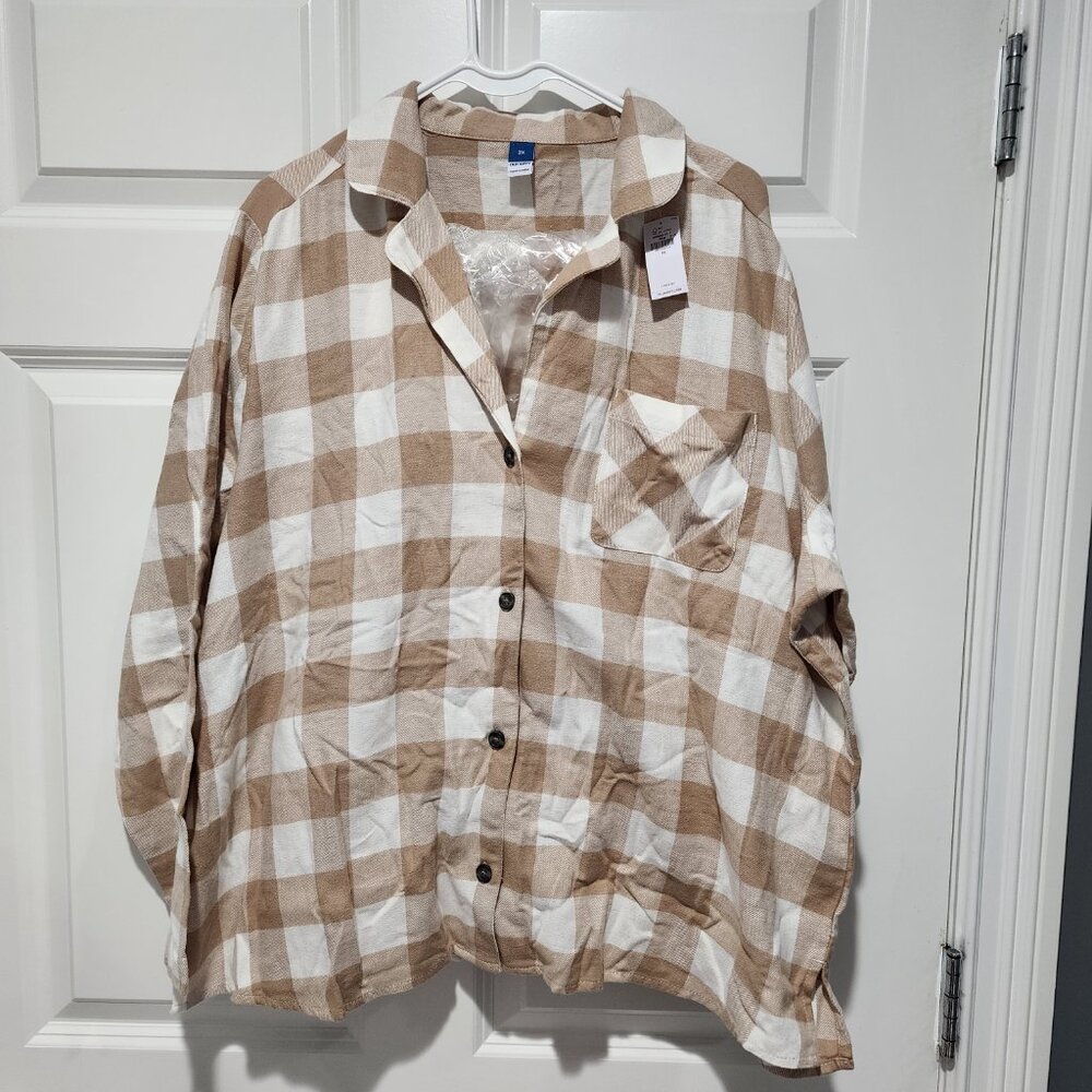 NWT Old Navy Flannel 2 piece Pajamas - Size 2x = Neutral Buffalo color